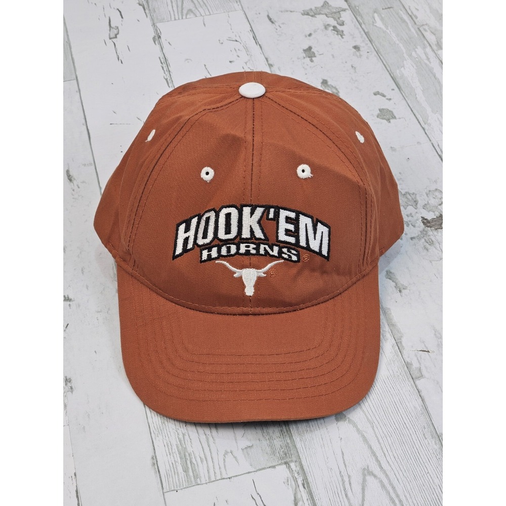 Texas Longhorns Hook Em Horns Hat Burnt Orange Adjustable Captivating Headgear